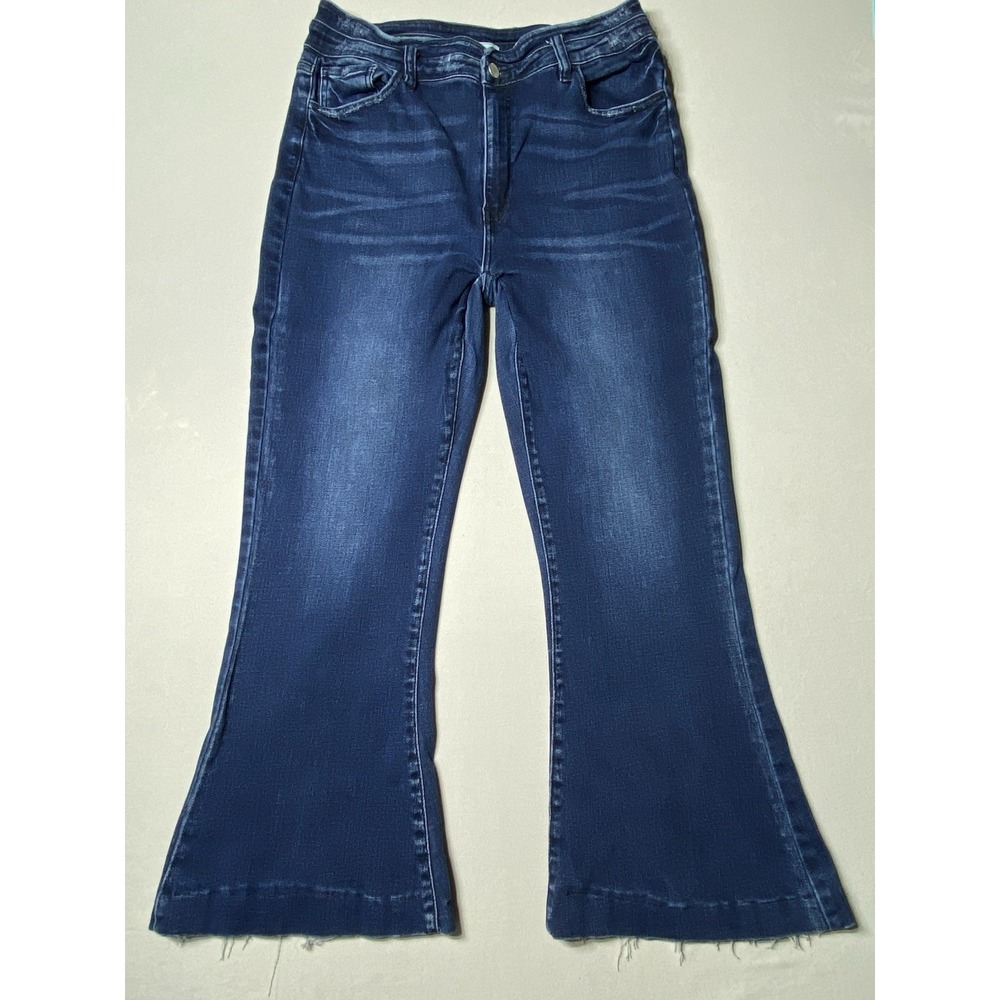 KanCan‎ Signature Skye High Super Flare Jeans Womens 9/28 Dark Wash Stretch